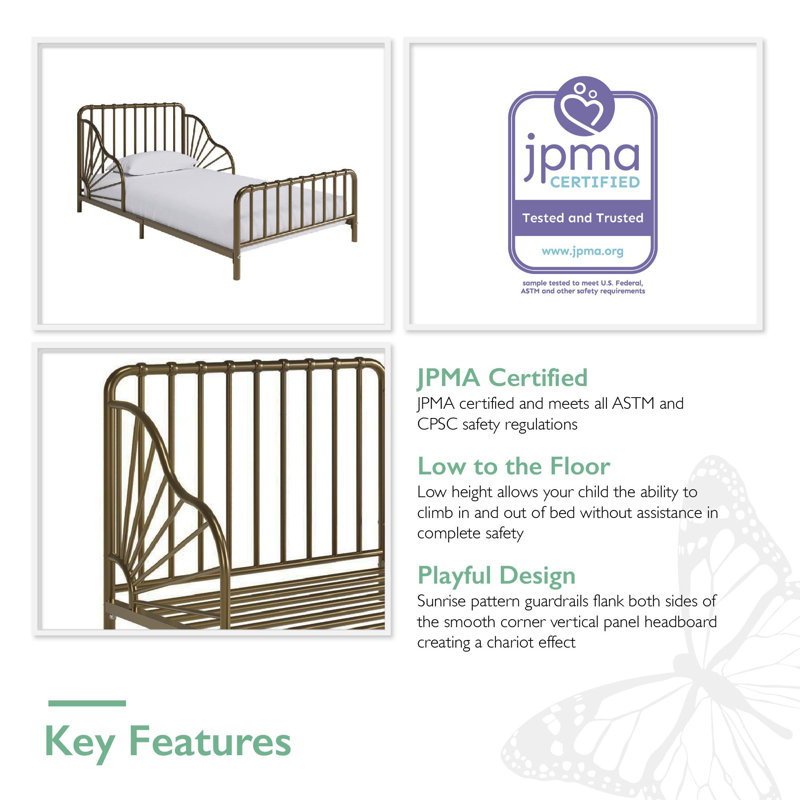 Little Seeds Quinn Whimsical Metal Toddler Bed & Reviews Wayfair